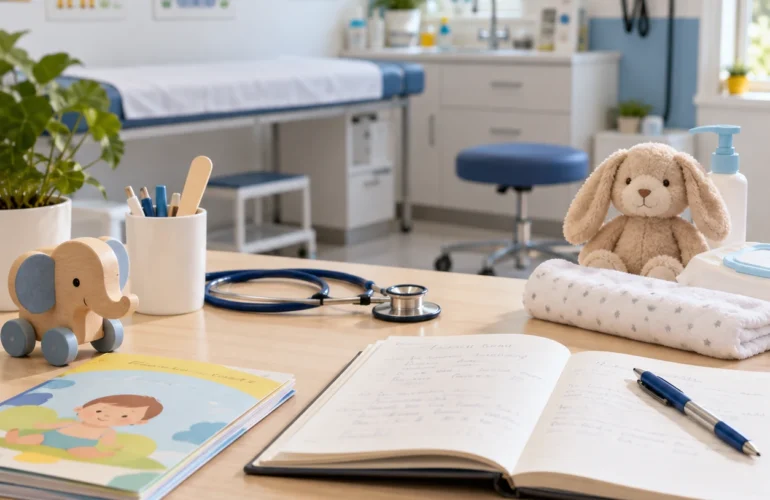Consultorio pediátrico preparado para una consulta de demostración